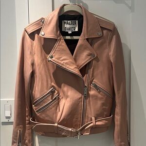 Walter Baker Women's Pink Leather Moto Jacket - size M
